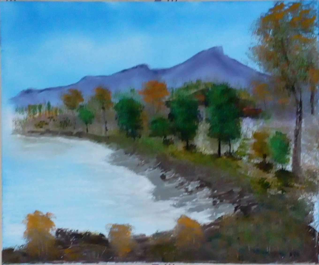 A mountainside bay