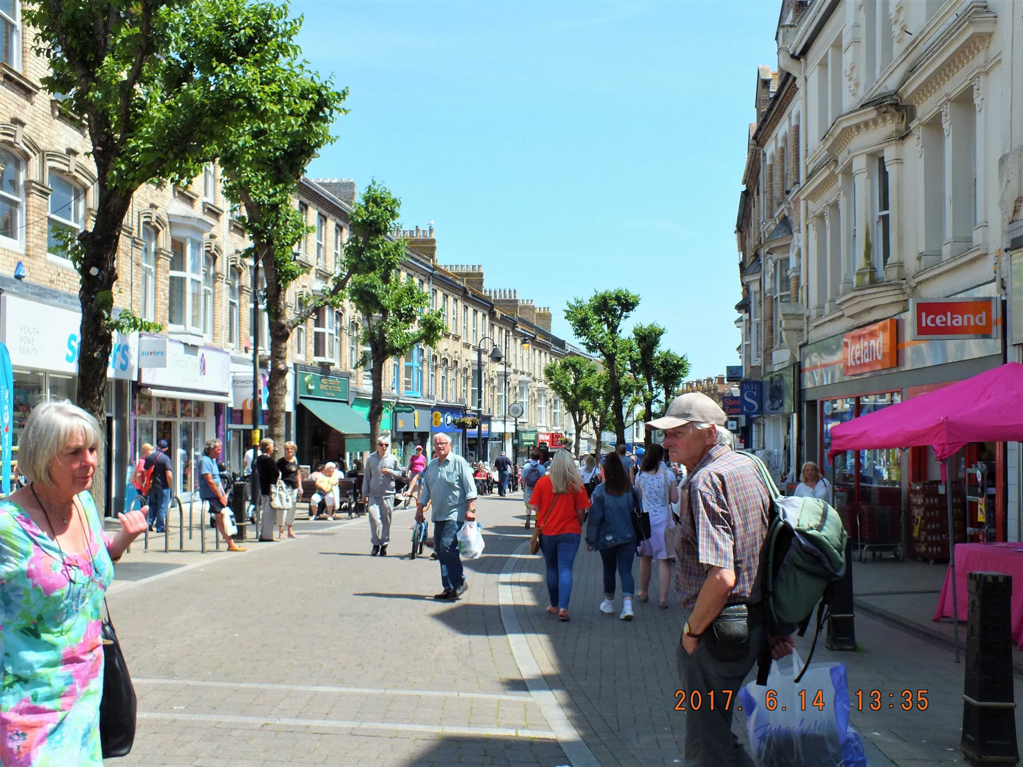 Photograph of people in Paignton town centre