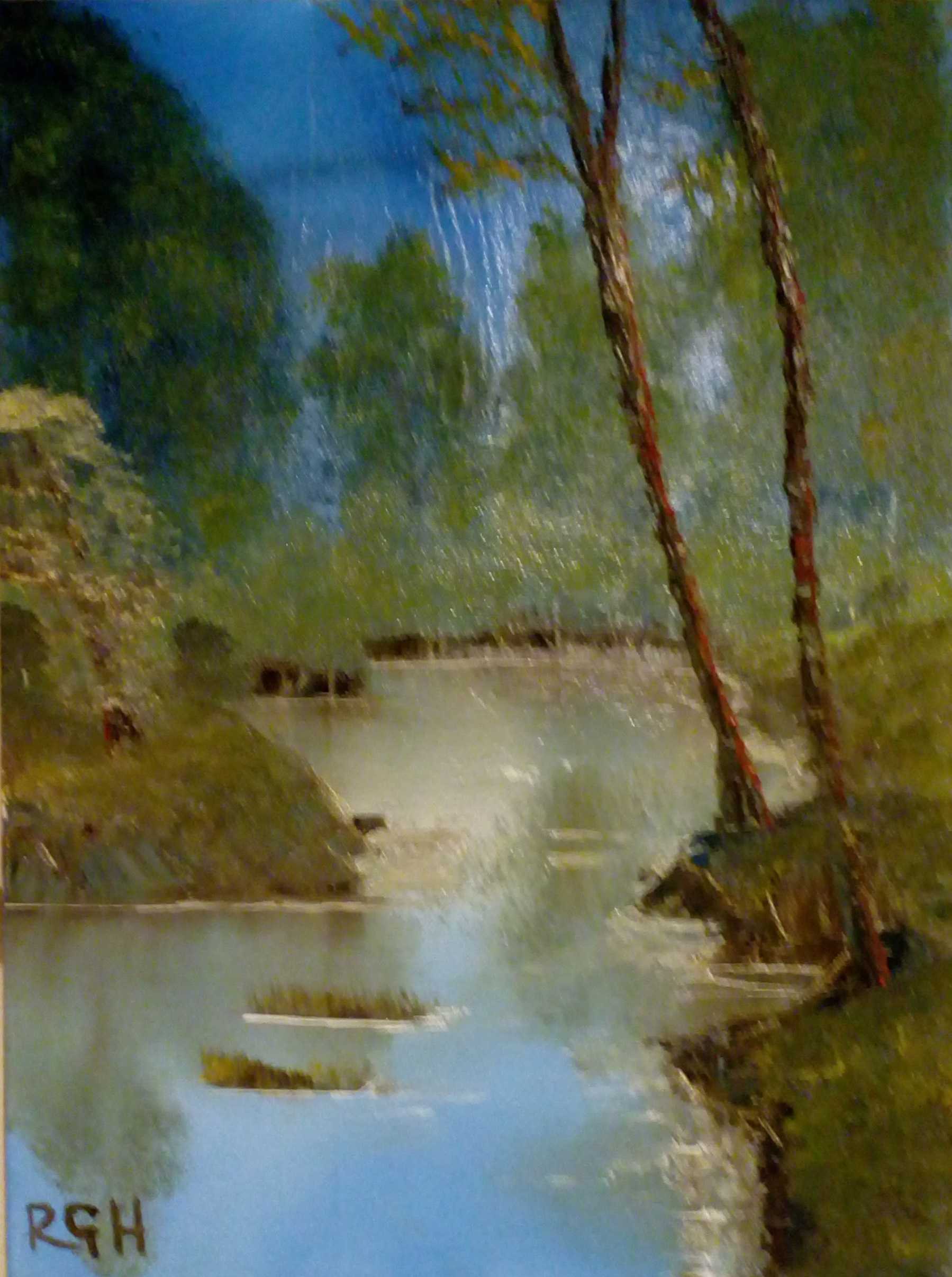 A mountainside bay